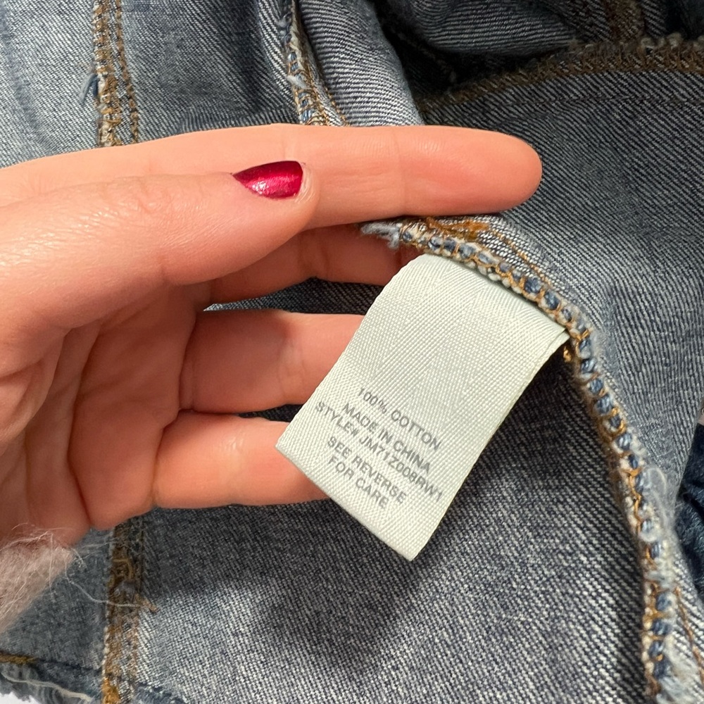 Mudd blue denim vest with pockets and raw hem - Picture 3 of 4
